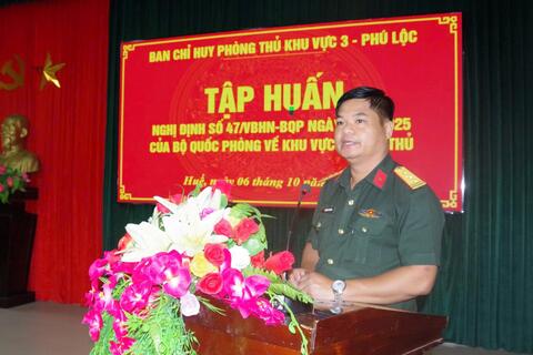 Ban chỉ huy phòng thủ khu vực 3 - Phú Lộc: Tổ chức tập huấn Nghị định 47 và Thông tư 84 của Bộ Quốc phòng.