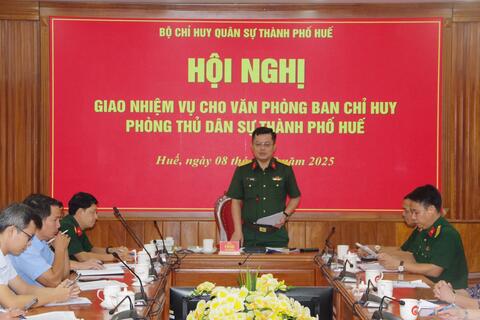 Cơ quan thường trực Bộ CHQS thành phố: Giao nhiệm vụ cho thành viên Văn phòng Ban chỉ huy phòng thủ dân sự thành phố.