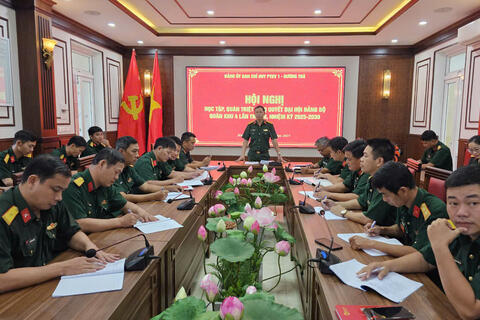 Ban Chỉ huy phòng thủ khu vực 1 – Hương Trà: học tập, quán triệt, triển khai thực hiện Nghị quyết Đại hội Đảng bộ Quân khu 4 lần thứ XII, nhiệm kỳ 2025–2030