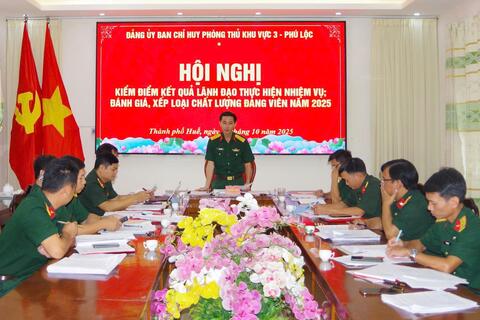 Đảng uỷ Ban Chỉ huy PTKV3 - Phú Lộc Hội nghị kiểm điểm đánh giá kết quả lãnh đạo thực hiện nhiệm vụ năm 2025.
