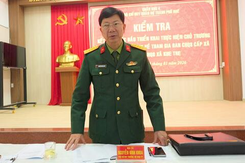 Bộ CHQS thành phố: Kiểm tra công tác ổn định tổ chức biên chế Ban CHQS xã Khe Tre