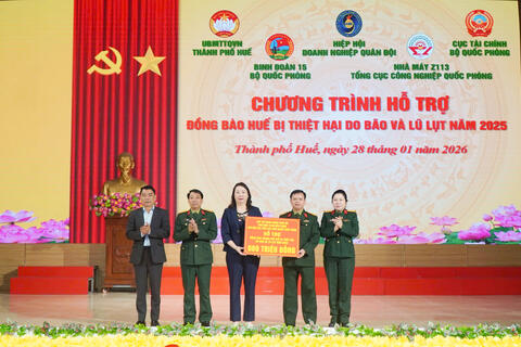 Hiệp hội Doanh nghiệp quân đội Hỗ trợ đồng bào huế bị thiệt hại do bão lũ tại Thành Phố Huế