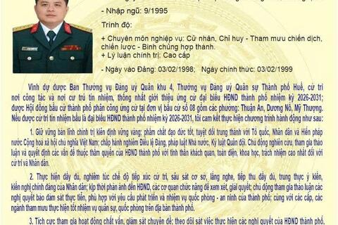 Chương trình hành động của Đại tá Lê Huy Nghĩa - Phó Chỉ huy trưởng, kiêm tham mưu trưởng Bộ CHQS thành phố Huế