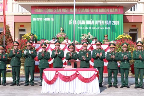 Ban Chỉ huy Phòng thủ khu vực 1 – Hương Trà tổ chức Lễ ra quân huấn luyện năm 2026
