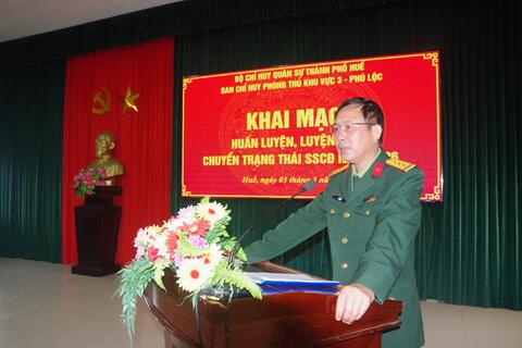 Ban Chỉ huy Phòng thủ khu vực 3 - Phú Lộc khai mạc huấn luyện, luyện tập chuyển trạng thái sẵn sàng chiến đấu năm 2026