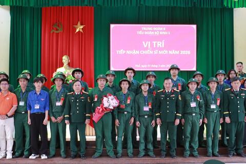 Trung đoàn 6, Bộ CHQS thành phố tiếp nhận chiến sĩ mới nhập ngũ năm 2026