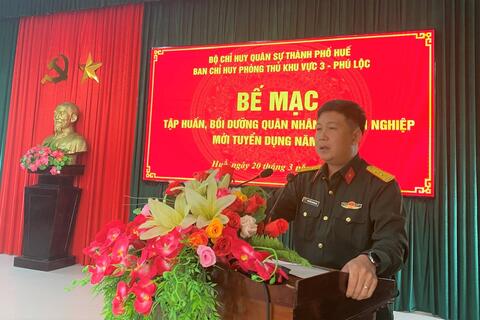 Ban Chỉ huy Phòng thủ khu vực 3 - Phú Lộc Bế mạc tập huấn bồi dưỡng quân nhân chuyên nghiệp (QNCN) mới tuyển dụng năm 2026.