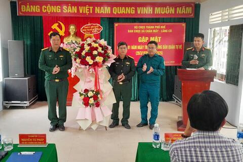 Ban CHQS xã Chân Mây - Lăng Cô gặp mặt kỷ niệm 91 năm ngày truyền thống dân quân tự vệ