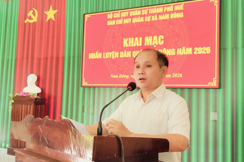 Ban chỉ huy Quân sự xã Nam Đông khai mạc huấn luyện dân quân cơ động năm 2026