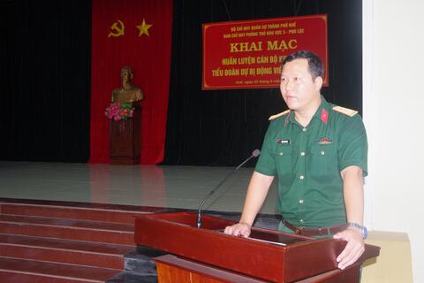 Ban Chỉ huy Phòng thủ khu vực 3 - Phú Lộc khai mạc huấn luyện cán bộ khung B tiểu đoàn dự bị động viên năm 2026