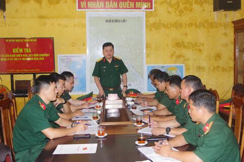 Bộ CHQS thành phố kiểm tra công tác Sẵn sàng chiến đấu các đơn vị trên tuyến biên giới.