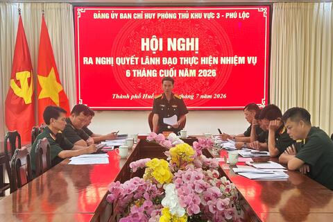 Đảng uỷ Ban Chỉ huy Phòng thủ khu vực 3 - Phú Lộc Hội nghị ra Nghị quyết lãnh đạo thực hiện nhiệm vụ 6 tháng cuối năm 2026