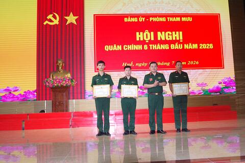 Đảng uỷ Phòng Tham mưu Bộ CHQS thành phố Hội nghị quân chính 6 tháng đầu năm 2026