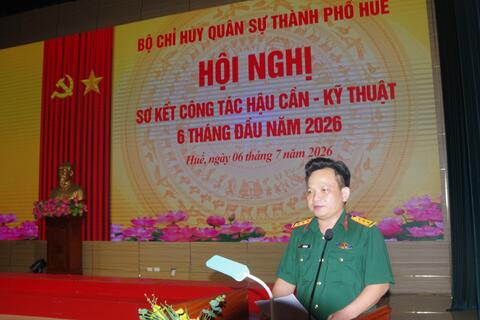 Bộ CHQS thành phố Hội nghị sơ kết công tác Hậu cần - Kỹ thuật 6 tháng đầu năm 2026.