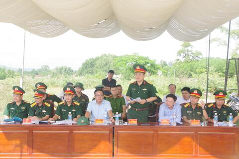 Bộ CHQS thành phố thông qua ý định diễn tập phòng, chống bão lụt và tìm kiếm cứu nạn tại xã Lộc An.