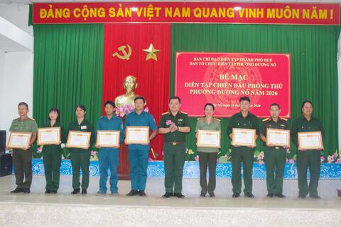 Phường Dương Nổ hoàn thành tốt nhiệm vụ diễn tập chiến đấu phòng thủ năm 2026