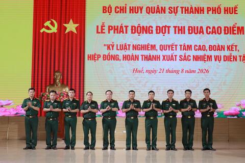 Bộ CHQS thành phố phát động đợt thi đua cao điểm quyết tâm hoàn thành xuất sắc nhiệm vụ diễn tập