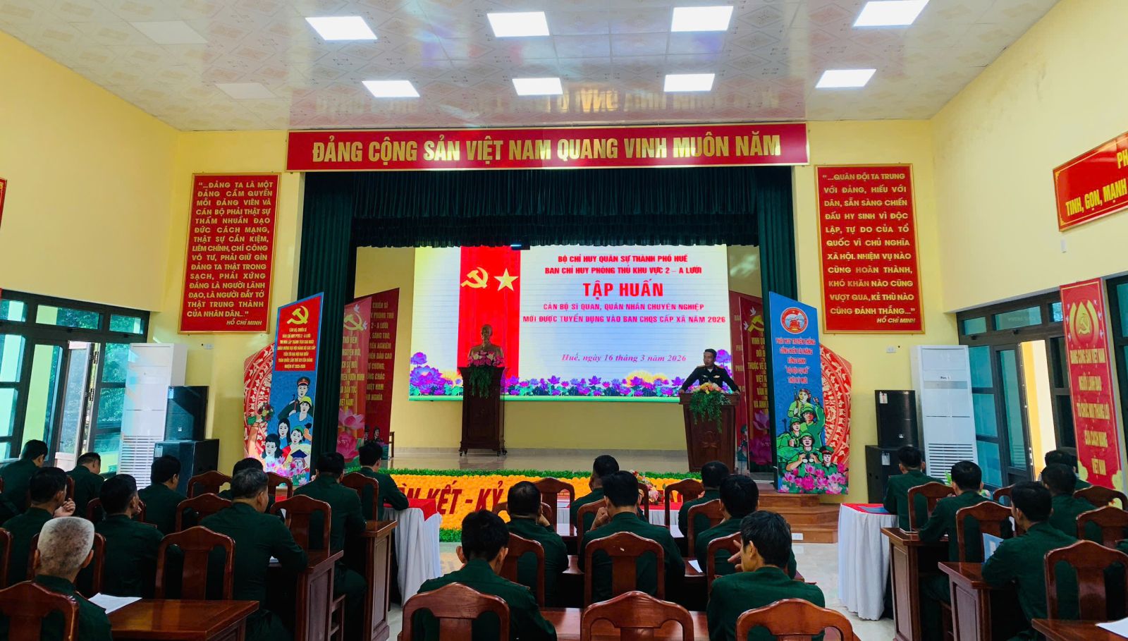 Ban CHPTKV 2 - A Lưới tổ chức tập huấn cán bộ sĩ quan, QNCN mới tuyển dụng năm 2026
