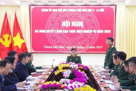 Đảng ủy Ban Chỉ huy Phòng thủ Khu vực 2 - A Lưới ra Nghị quyết lãnh đạo thực hiện nhiệm vụ năm 2026