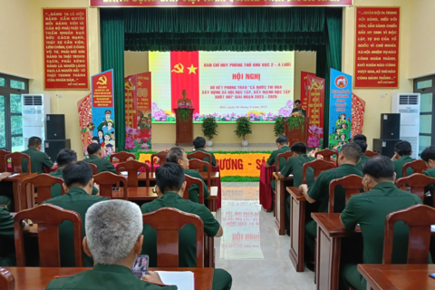 Ban Chỉ huy Phòng thủ Khu vực 2 - A Lưới 2: Sơ kết Phong trào “Cả nước thi đua xây dựng xã hội học tập, đẩy mạnh học tập suốt đời” giai đoạn 2023 - 2025