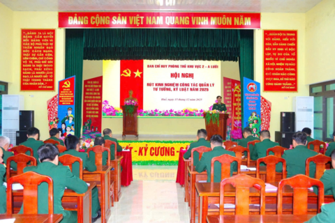 Ban Chỉ huy Phòng thủ Khu vực 2 - A Lưới tổ chức rút kinh nghiệm công tác quản lý tư tưởng, kỷ luật năm 2025 và học tập Nghị quyết Đại hội Đảng bộ Quân đội lần thứ XII, nhiệm kỳ 2025-2030.