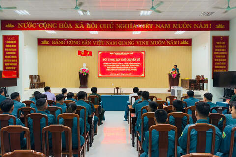 Đảng uỷ - Ban CHQS thị xã Hương Trà đối thoại dân chủ chuyên đề với cán bộ, chiến sĩ Ban CHQS các xã, phường