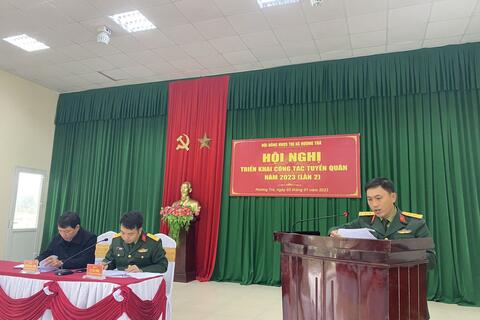 Hội đồng NVQS thị xã Hương Trà tổ chức Hội nghị triển khai công tác tuyển quân (lần 2) năm 2023.