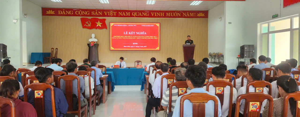 Ban Chỉ huy phòng thủ khu vực 1 – Hương Trà ký kết phối hợp thực hiện Đề án “Nâng cao chất lượng, hiệu quả công tác dân vận ở vùng đặc thù giai đoạn 2023 – 2030 và những năm tiếp theo với Ủy ban Nhân dân xã Bình Điền