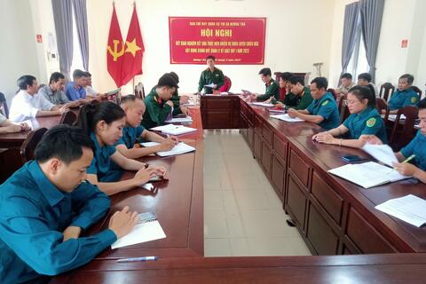 Ban chỉ huy Quân sự thị xã Hương Trà: Rút kinh nghiệm công tác huấn luyện, xây dựng chính quy, quản lý kỷ luật quý I năm 2023.