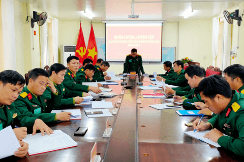 Ban CHQS huyện Phong Điền: Luyện tập chuyển trạng thái sẵn sàng chiến đấu năm 2023