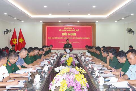 Bộ CHQS thành phố Huế: Giao ban khu vực đóng quân canh phòng 6 tháng đầu năm 2026