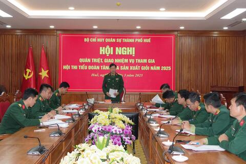 Bộ CHQS thành phố Huế: Quán triệt, giao nhiệm vụ tham gia hội thi Tiểu đoàn tăng gia sản xuất giỏi năm 2025