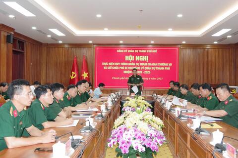 Đảng uỷ quân sự thành phố thực hiện quy trình nhân sự tham gia Ban thường vụ và giữ chức Phó bí thư đảng uỷ quân sự thành phố nhiệm kỳ 2020 - 2025.