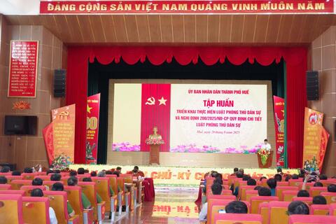 Uỷ ban nhân dân thành phố Huế: Tập huấn triển khai luật phòng thủ dân sự và nghị định 200 của Chính phủ