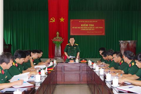 Bộ CHQS tỉnh Kiểm tra toàn diện kết quả thực hiện nhiệm vụ quân sự quốc phòng tại Ban CHQS Thị xã Hương Trà