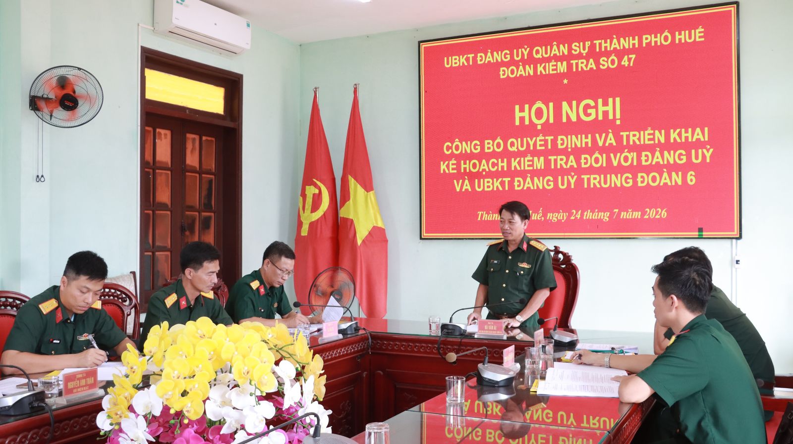 Ủy ban Kiểm tra Đảng ủy Quân sự thành phố: Công bố Quyết định và triển khai kế hoạch kiểm tra đối với Đảng ủy Trung đoàn 6