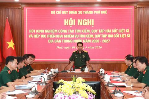 Bộ CHQS thành phố rút kinh nghiệm và tiếp tục triển khai nhiệm vụ tìm kiếm, quy tập HCLS địa bàn trong nước