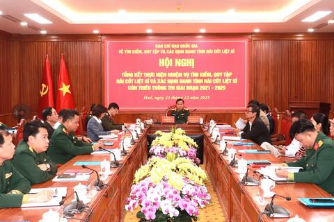 Tổng kết công tác tìm kiếm, quy tập hài cốt liệt sĩ và xác đinh danh tính hài cốt liệt sĩ còn thiếu thông tin giai đoạn 2021-2025