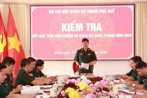 Bộ CHQS thành phố kiểm tra nhiệm vụ quân sự, quốc phòng năm 2025