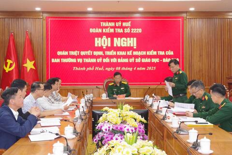 Đoàn kiểm tra số 2220 của Ban Thường vụ Thành uỷ hội nghị triển khai kế hoạch kiểm tra Đảng uỷ sở Giáo dục - Đào tạo