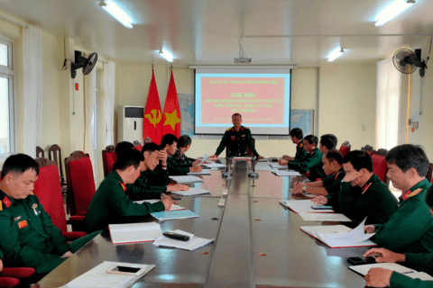 Ban CHQS Phong Điền sinh hoạt rút kinh nghiệm công tác huấn luyện, xây dựng chính quy, chấp hành kỷ luật quý I năm 2023