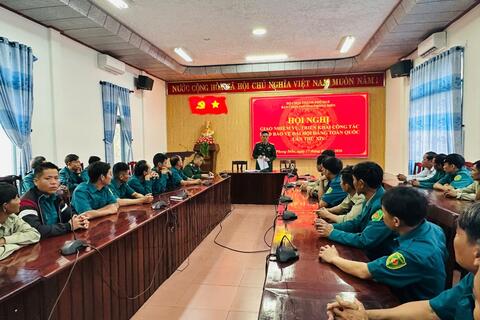 Ban CHQS phường Phong Điền tổ chức Hội nghị giao nhiệm vụ, triển khai công tác SSCĐ bảo vệ Đại hội Đảng toàn quốc lần thứ XIV