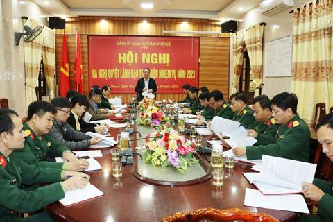 Đảng ủy quân sự thành phố Huế: Hội nghị ra Nghị quyết lãnh đạo thực hiện nhiệm vụ QS - QP năm 2023