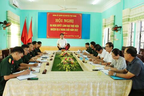 Đảng ủy Quân sự huyện Phú Vang: Hội nghị ra Nghị quyết lãnh đạo thực hiện nhiệm vụ 6 tháng cuối năm 2022