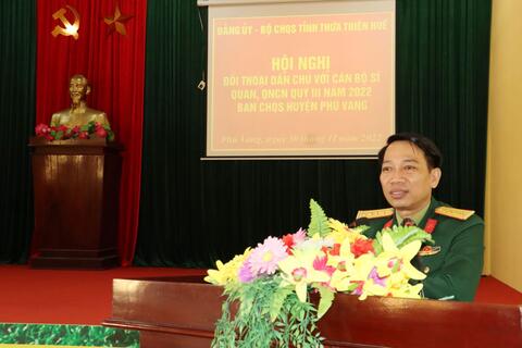 Bộ Chỉ huy Quân sự tỉnh: Đối thoại dân chủ cán bộ, quân nhân chuyên nghiệp Ban CHQS huyện Phú Vang