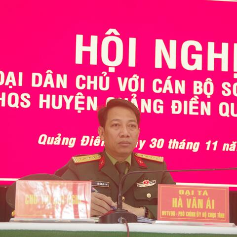 Đảng ủy, Bộ CHQS tỉnh đối thoại dân chủ với cán bộ, nhân viên Ban CHQS huyện Quảng Điền