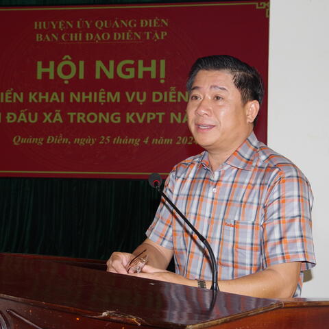Quảng Điền tổ chức hội nghị triển khai nhiệm vụ công tác chuẩn bị diễn tập năm 2024