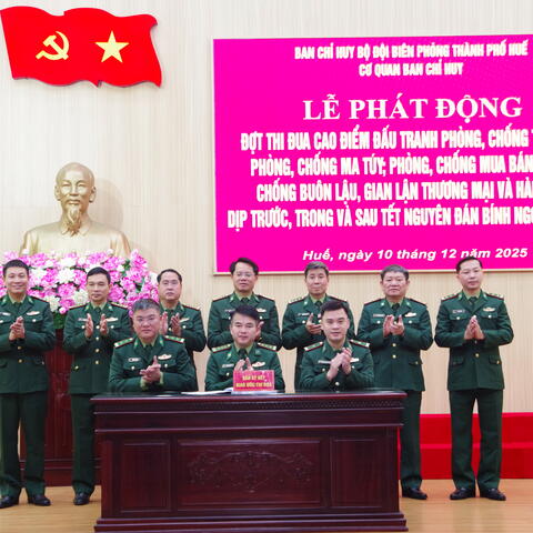 Ban Chỉ huy Bộ đội Biên phòng thành phố Huế: Phát động thi đua cao điểm đấu tranh phòng, chống tội phạm.
