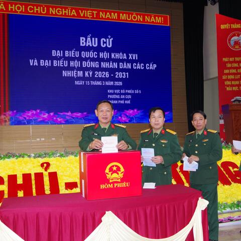 Cán bộ, chiến sĩ LLVT thành phố Huế hoàn thành xuất sắc nhiệm vụ bầu cử