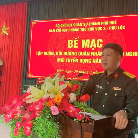 Ban Chỉ huy Phòng thủ khu vực 3 - Phú Lộc Bế mạc tập huấn bồi dưỡng quân nhân chuyên nghiệp (QNCN) mới tuyển dụng năm 2026.
